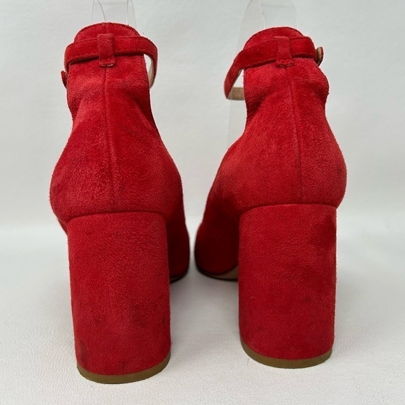 Lewit Emilia Ankle Strap Block Heel Pump, Red Suede, Women’s Size EU 37.5 - Picture 8 of 12